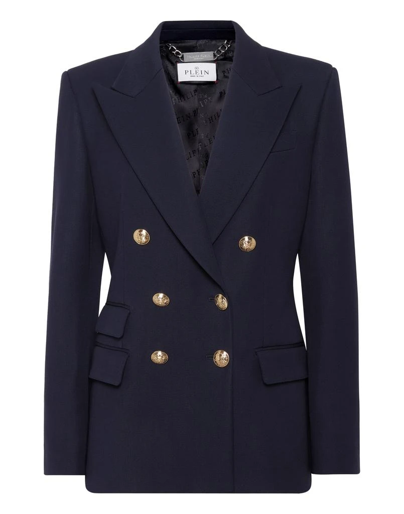 Philipp Plein Marine Fit Double-Breasted Blazer Teddy 1