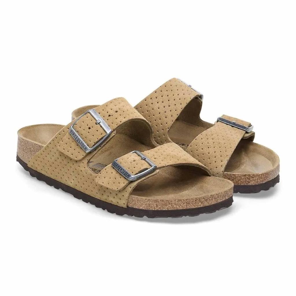 サンダル・ミュール BIRKENSTOCK Arizona Rivet Border leather sandals with applie Birkenstock Arizona rivet border leather sandals with