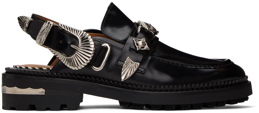 Toga Pulla Black Polished Loafers