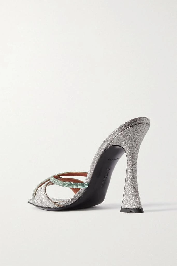 D'ACCORI Lust crystal-embellished glittered leather mules 3