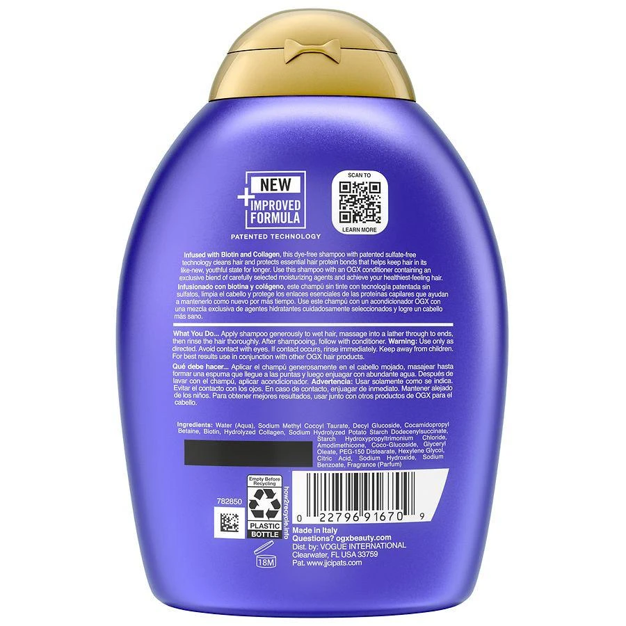 OGX Thick & Full + Biotin & Collagen Volumizing Shampoo 4