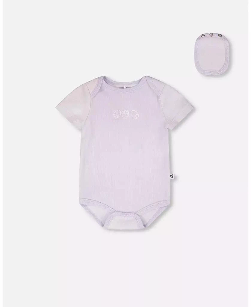 Deux par Deux Baby Girls Evolutive Cotton Rib Jersey Onesie Lilac