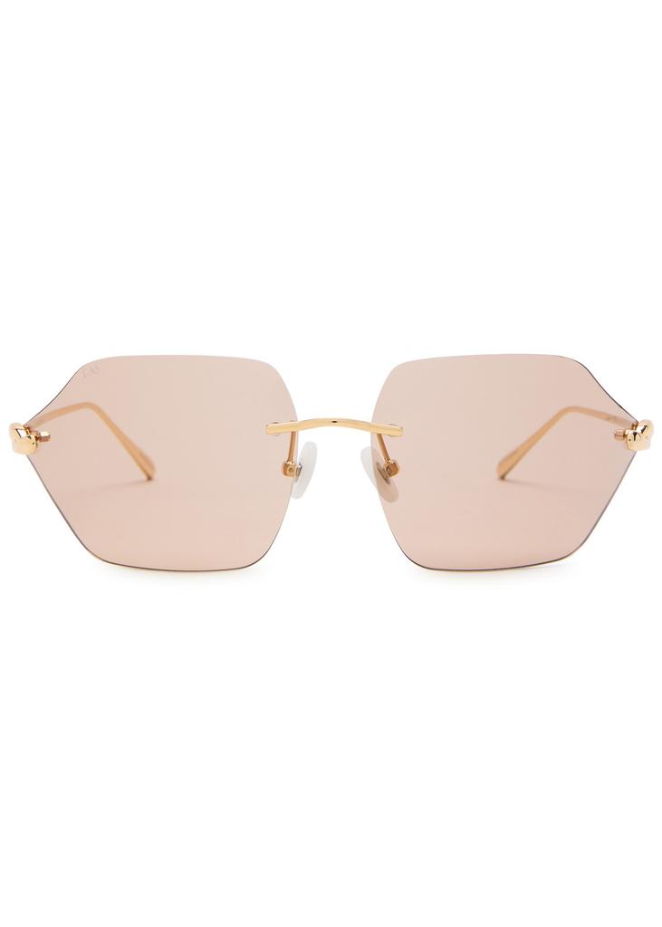 FOR ART'S SAKE Serpent II 18kt gold-plated wrap-around sunglasses