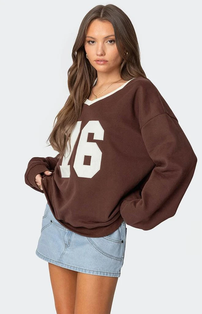 Edikted 76 Oversized V Neck Sweater 3