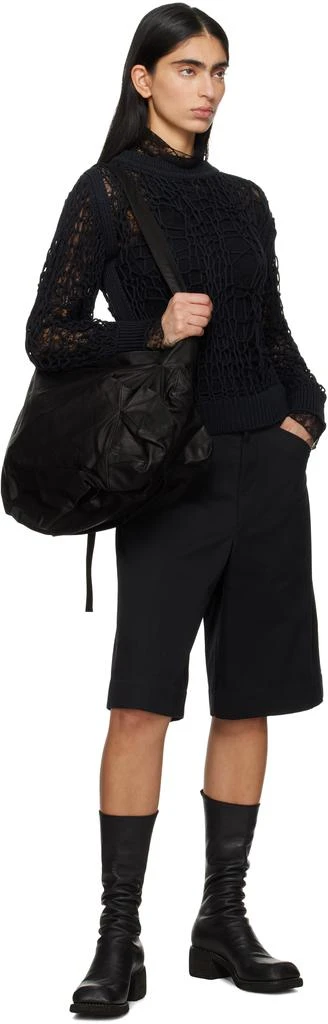 YOHJI YAMAMOTO Black Uneven Crossbody Bag 4