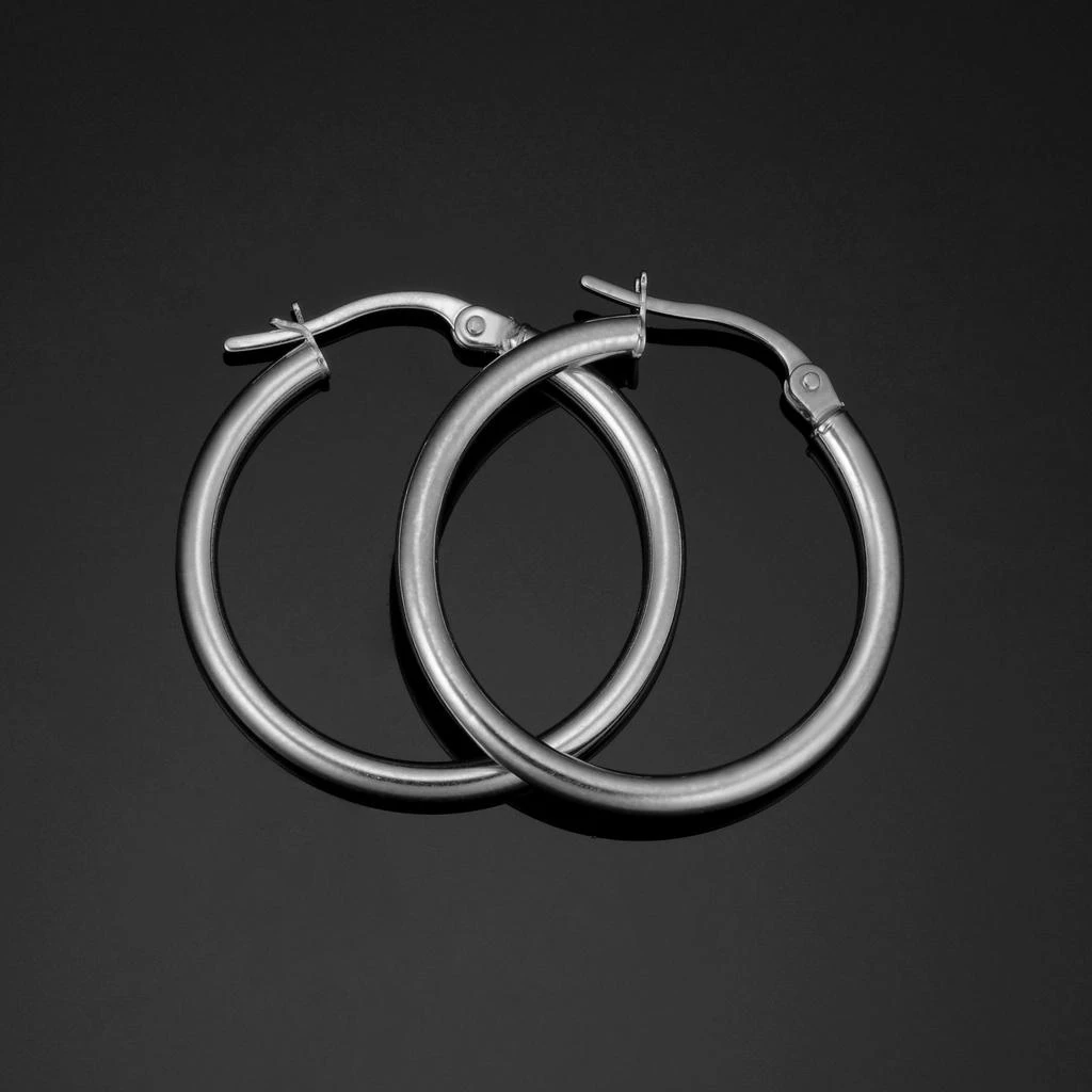 Fremada 10k White Gold Polished Hoop Earrings (2x20 mm) 1