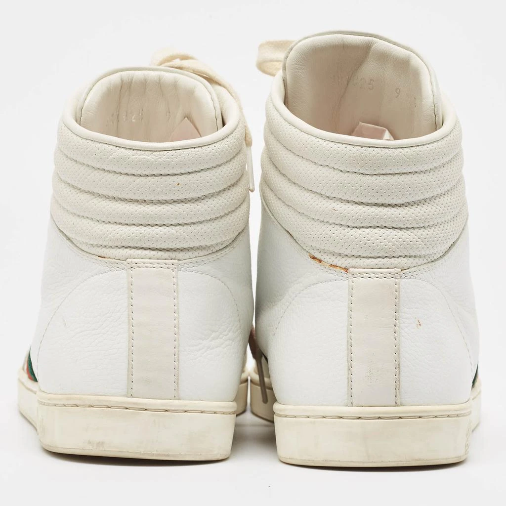 Gucci Gucci White Leather Web Detail High Top Sneakers Size 43 5