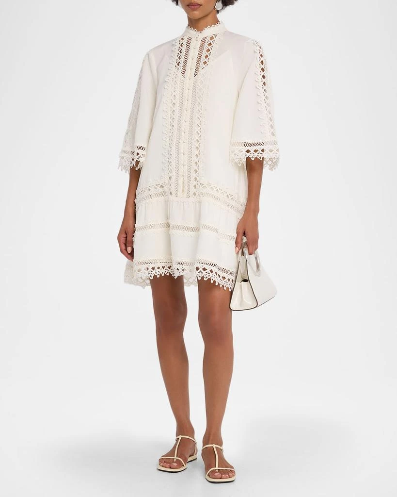 Mestiza New York Goldie Lace-Trim Flounce Mini Shift Dress 4