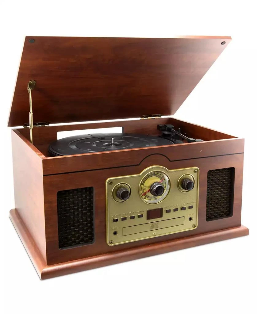 iLive 6-in-1 Bluetooth Turntable with CD or Cassette Players and AM or FM Radio, ITTB610LW 2