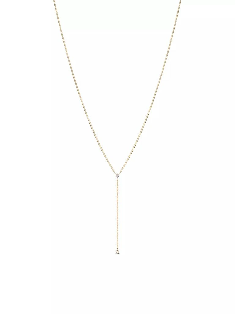LANA 14K Yellow Gold & 0.13 TCW Diamond Lariat Necklace 2