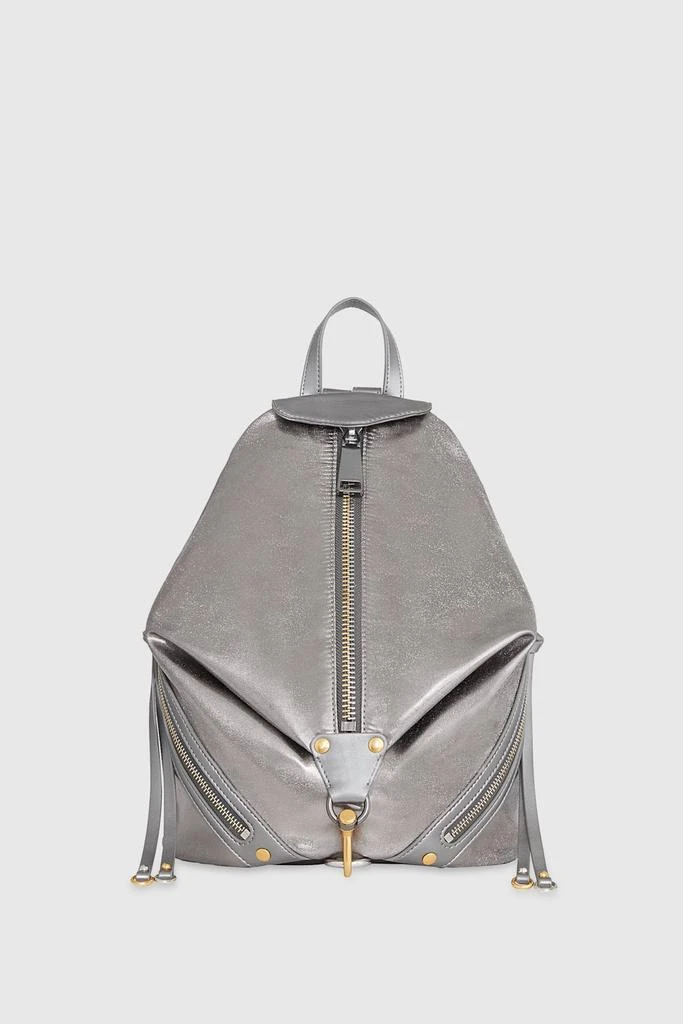 Leather Backpack Rebecca Minkoff Julian Backpack Grey  display picture 1