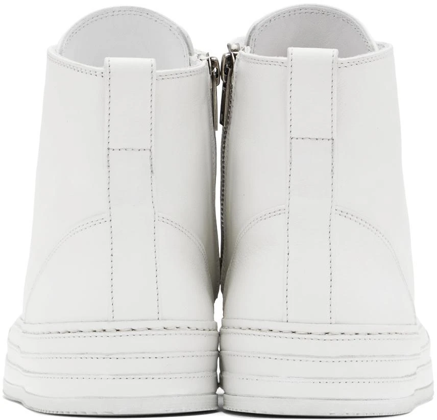 ANN DEMEULEMEESTER White Leather Raven Sneakers 2