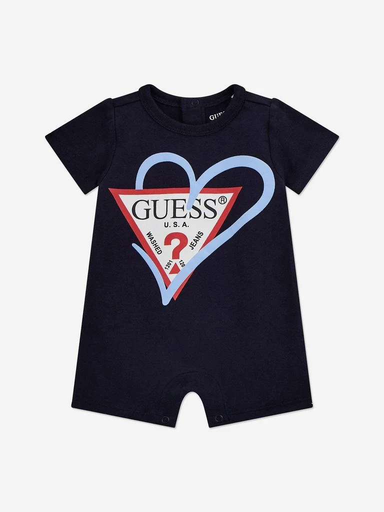 GUESS Baby Boys Logo Romper in Navy 1