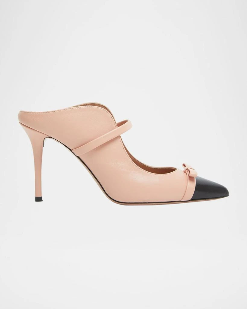 Malone Souliers Blanca Bicolor Bow Mule Pumps 1