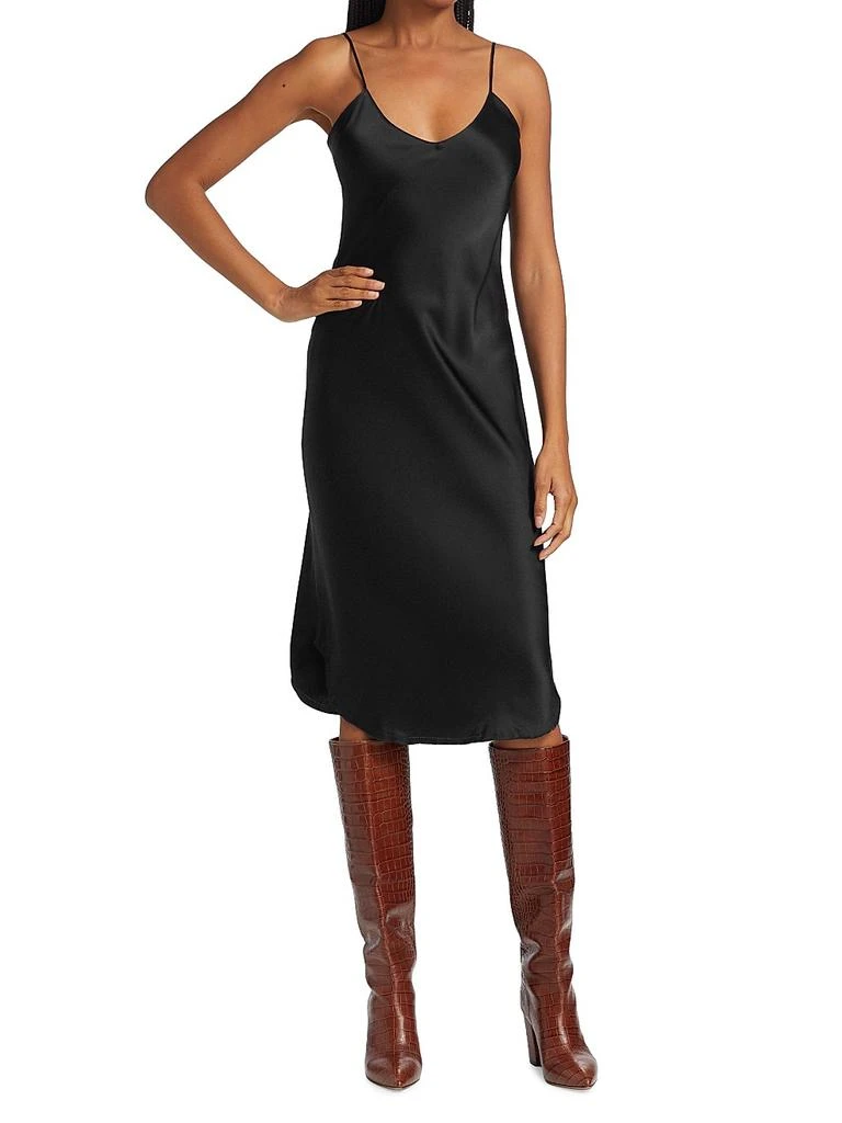 nili lotan short cami dress Nili Lotan Short Cami Silk Dress in Black