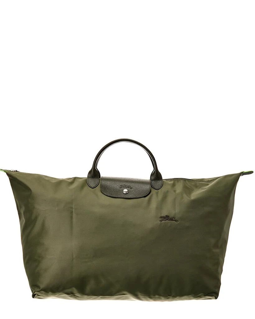 Longchamp Longchamp Le Pliage Green Medium Canvas & Leather Travel Bag 1
