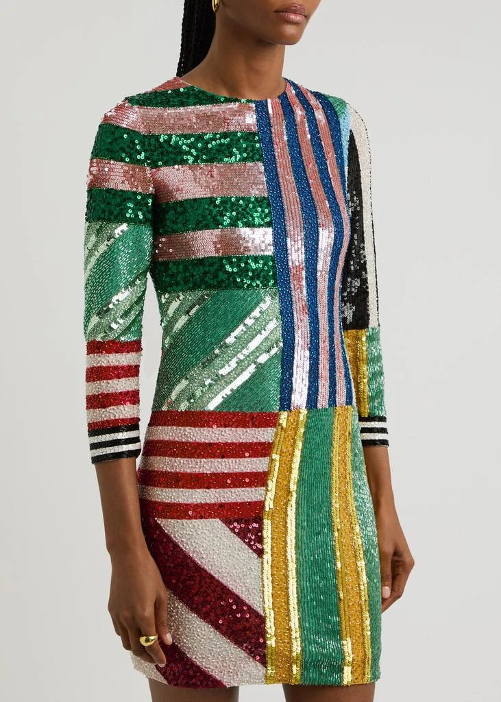 Alice + Olivia Delora sequin and bead-embellished mini dress 2