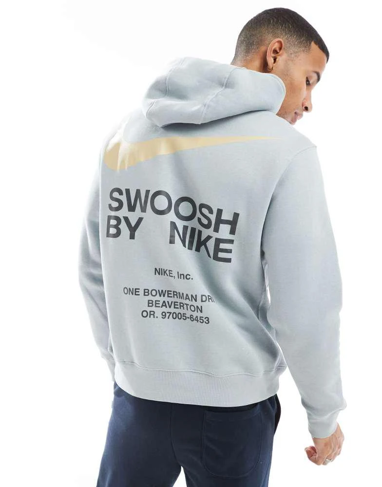 NIKE Nike Club back print graphic hoodie in grey Hoodies Free