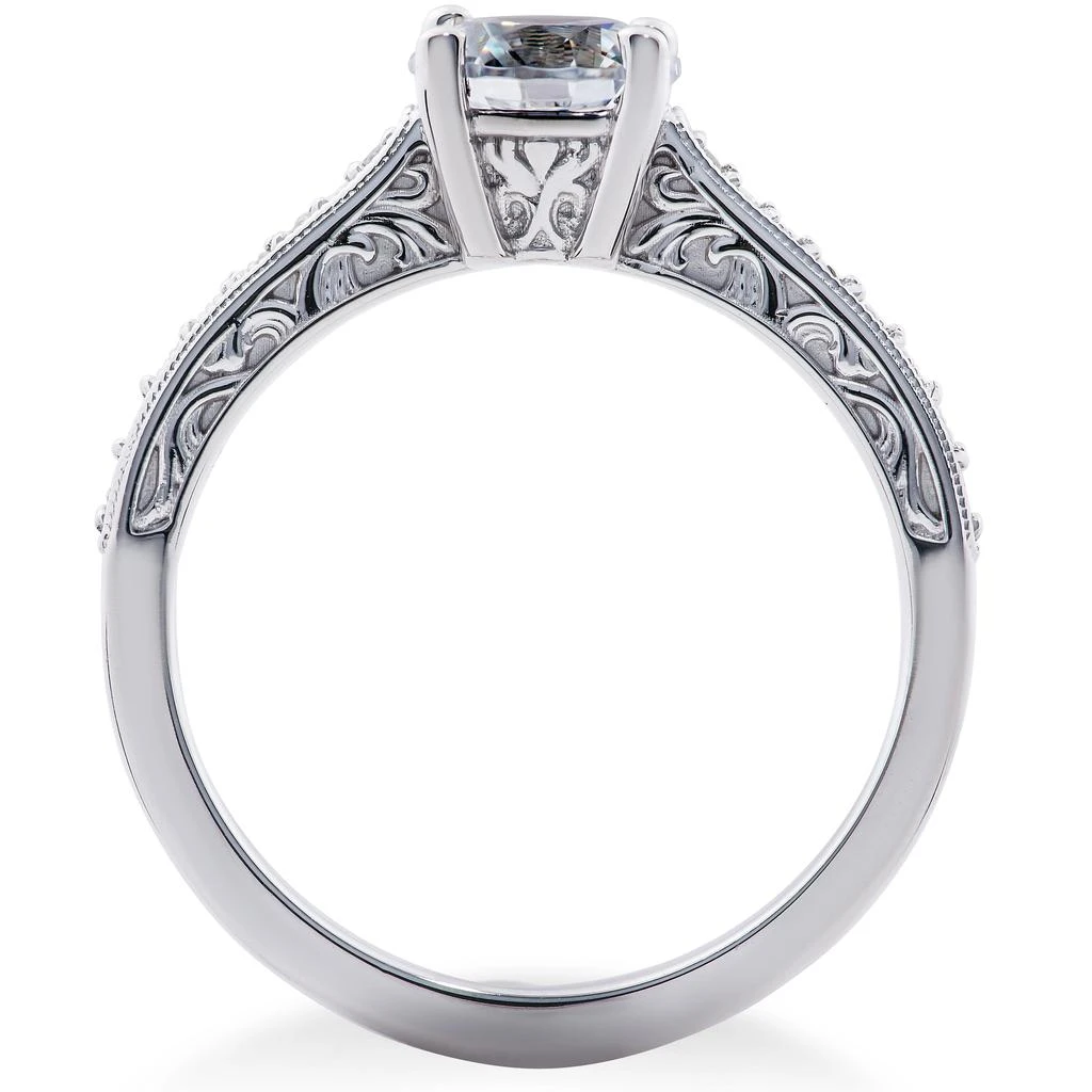 Pompeii3 1 1/6 ct Lab Created Eco Friendly Diamond Vintage Engagement Ring 14k White Gold 2