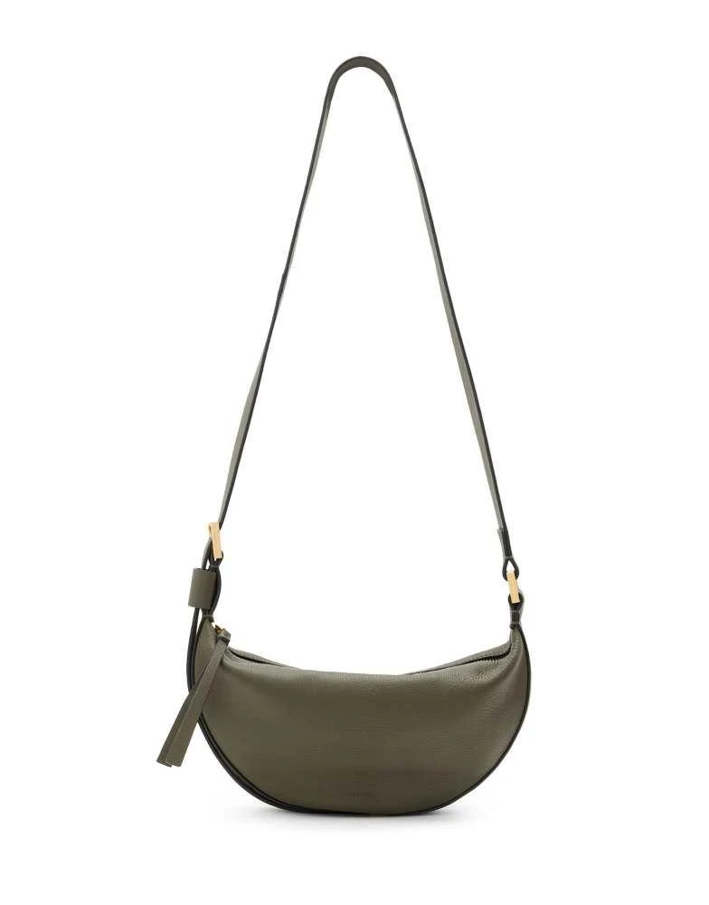 ALL SAINTS AllSaints leather half moon crossbody bag in military green 2