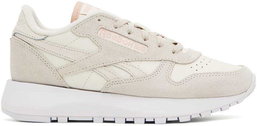 Reebok Classics Off-White & Taupe Classic Leather Sneakers