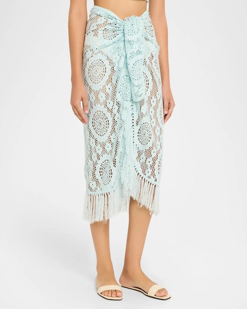 SIMKHAI Thyri Open-Knit Fringe Pareo Coverup 4