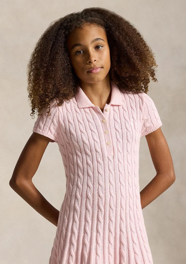 Ralph Lauren Girls 7-16 Cable-Knit Cotton Polo Sweater Dress 3