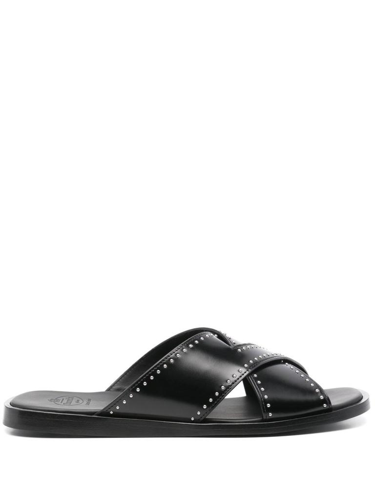 Shop ODYSSEY NAPPA LEATHER T STRAP SANDALS on Sale at