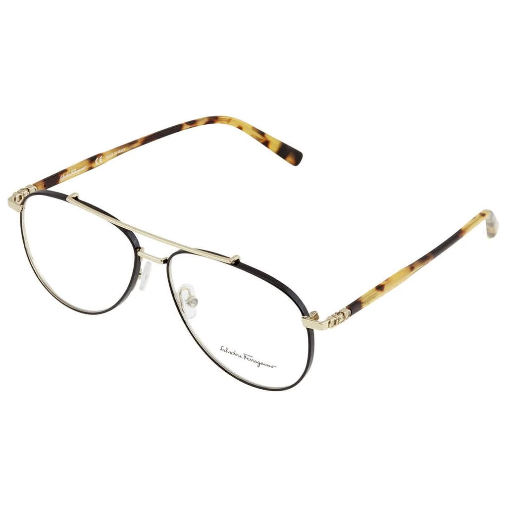 Salvatore Ferragamo Mens Black Aviator/Pilot Eyeglass Frames SF2184 733 56 1