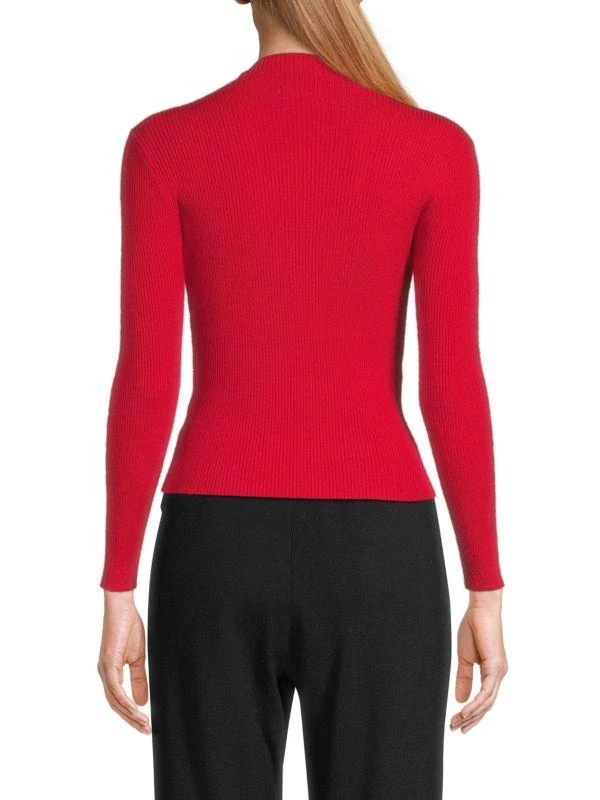 Lea & Viola Long Sleeve Cut-out Mock Turtleneck Top 2