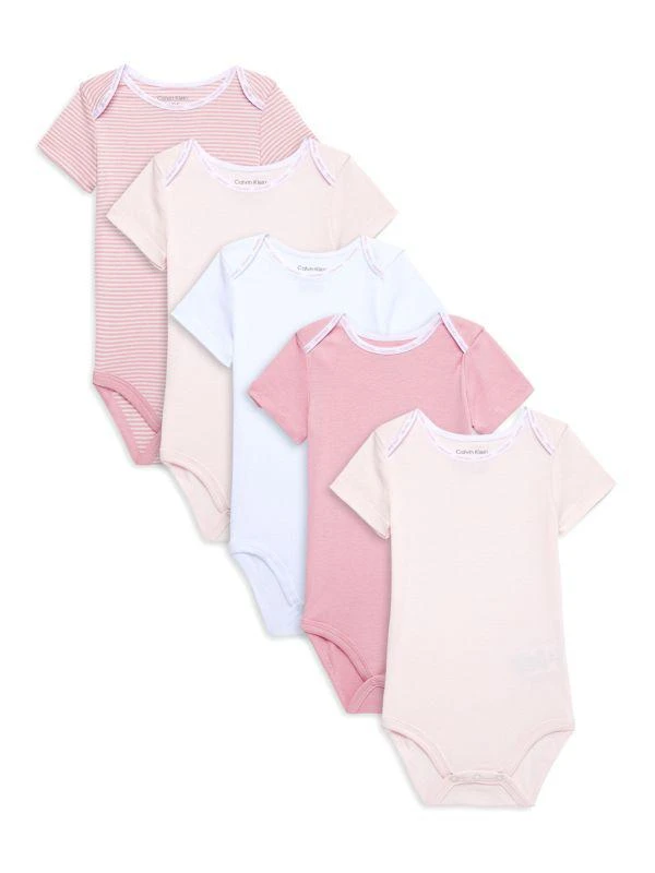 Calvin Klein Baby Girl's 5-Pack Bodysuit Set 1