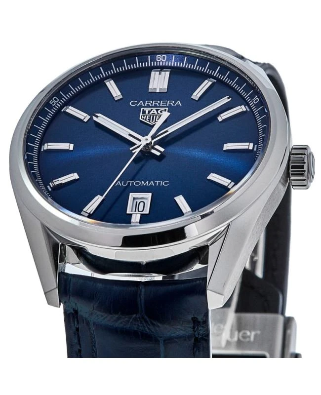 TAG Heuer Tag Heuer Carrera Calibre 5 39mm Automatic Blue Dial Leather Strap Men's Watch WBN2112.FC6504 2