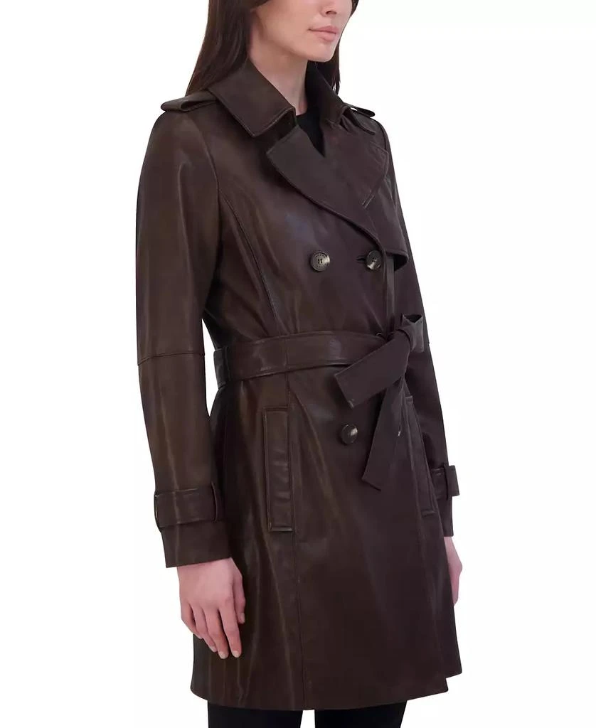 Shop Women's Natalie Belted Leather Trench Coat on Sale at