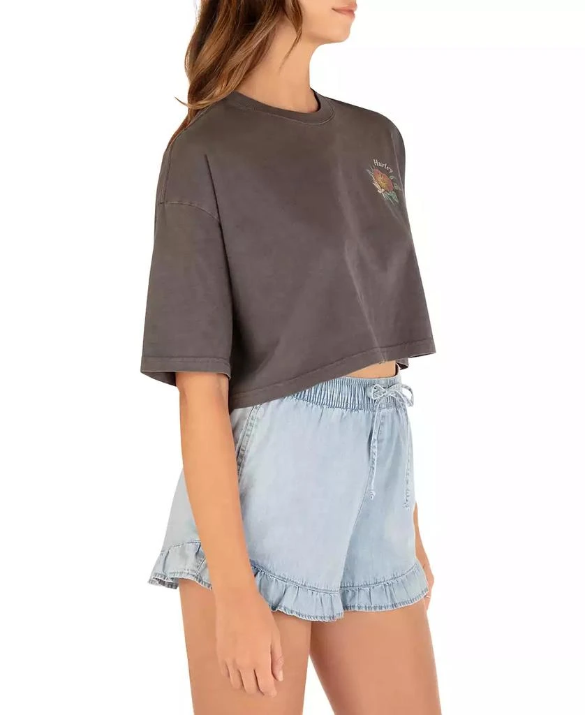Hurley Juniors' Paradiso Graphic Print Cropped Cotton T-Shirt 3