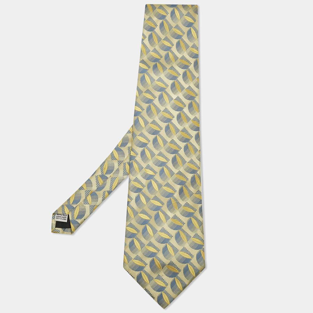 Gianfranco Ferre Gianfranco Ferre Yellow Patterned Silk Traditional Tie
