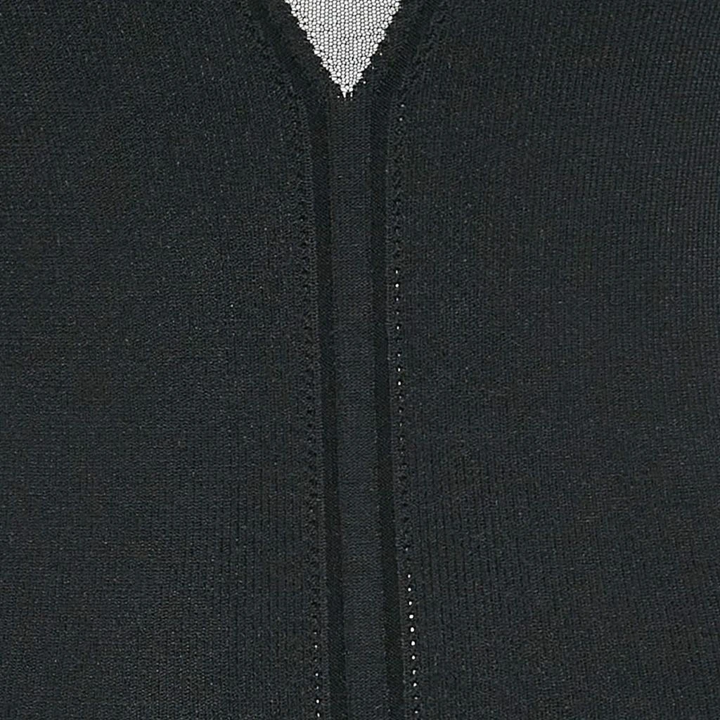 CUSHNIE Cushnie Black Rib Knit High Neck Bodycon Mini Dress M 3