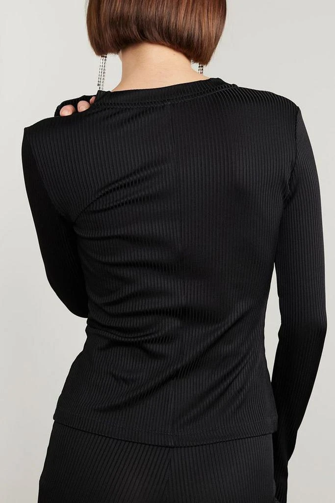 AREA Embellished ribbed-jersey top 3