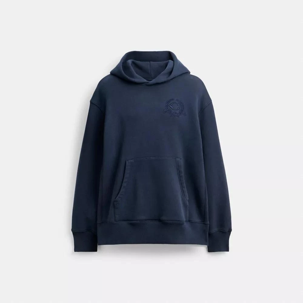 Coach Oversized Signature Crest Hoodie In Organic Cotton 1