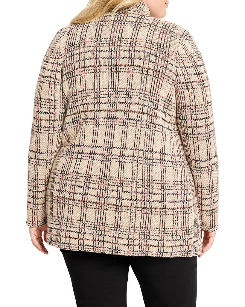 NIC+ZOE Plus Stitchy Plaid Knit Blazer 3
