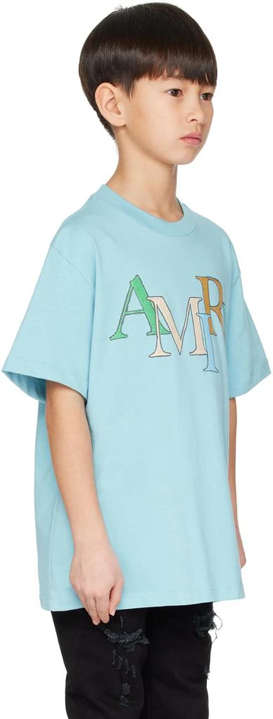 AMIRI Kids Blue Staggered Scribble T-Shirt 2