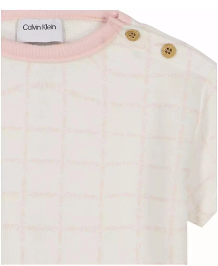 Calvin Klein Baby Girls Logo Print French Terry Tee and Pants, 2-Piece Set 3