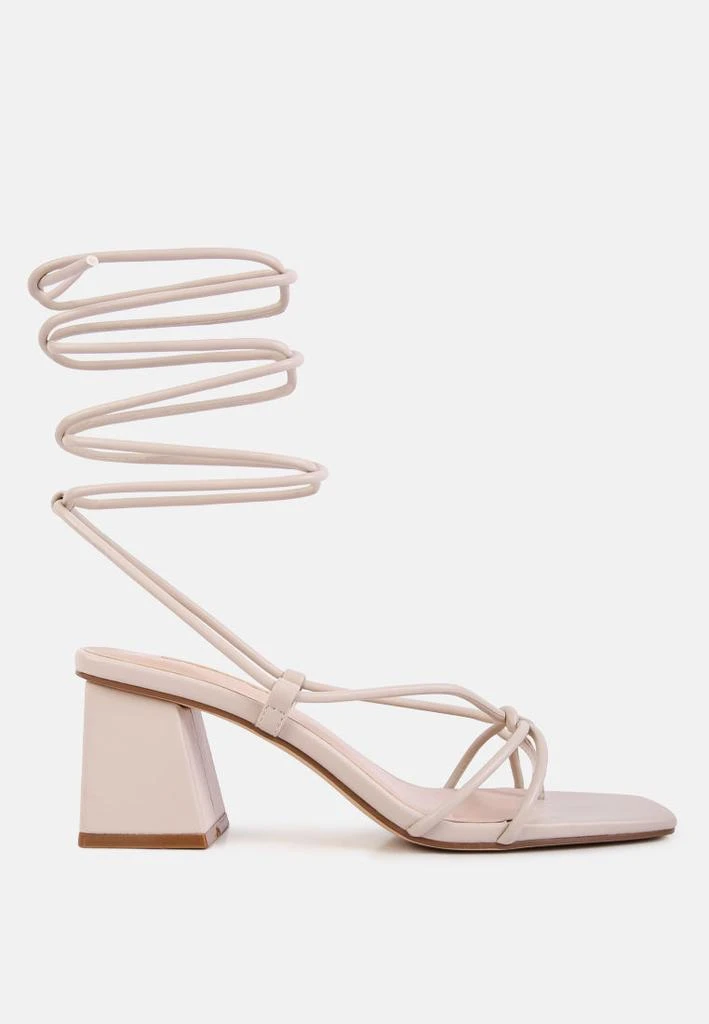 London Rag spruce tie up block heel sandals 7