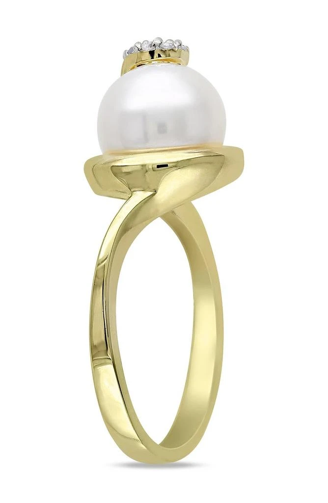 DELMAR Diamond 
White 9-9.5mm Freshwater Pearl Ring 3