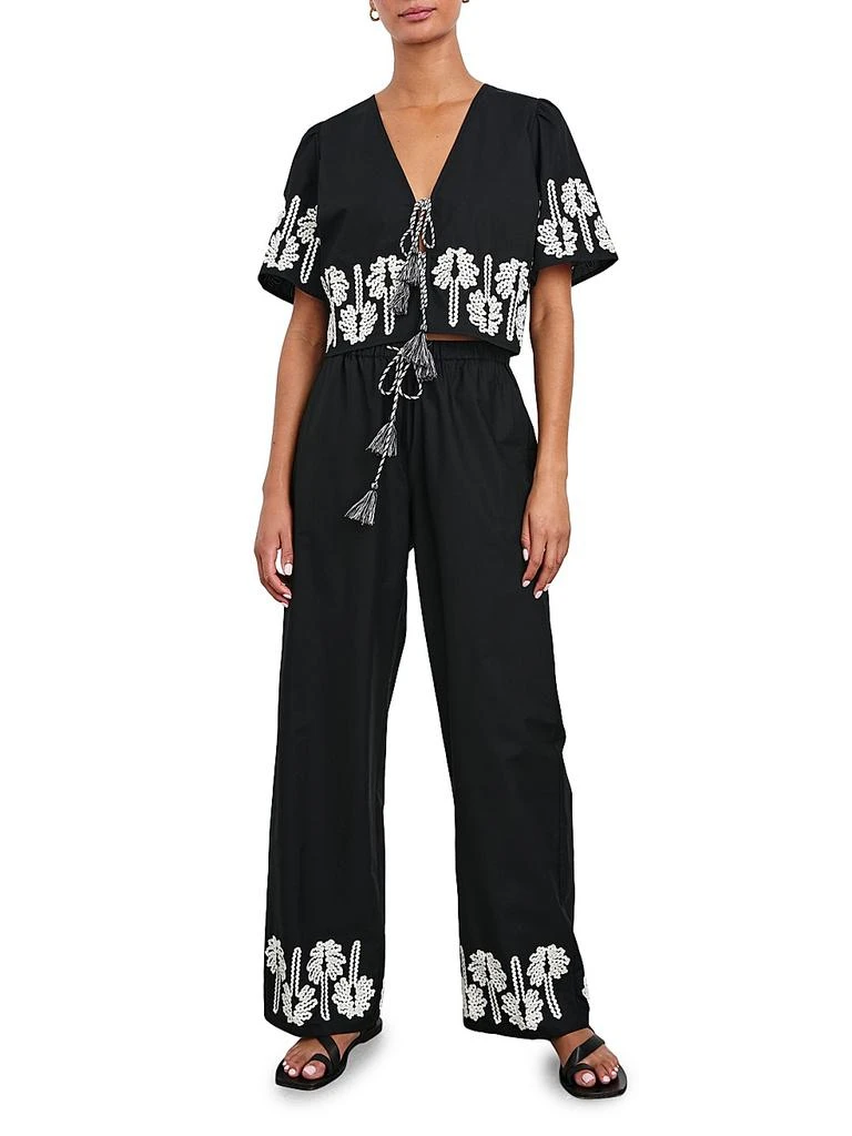 Rails Pari Embroidered Cotton Crop Shirt 2