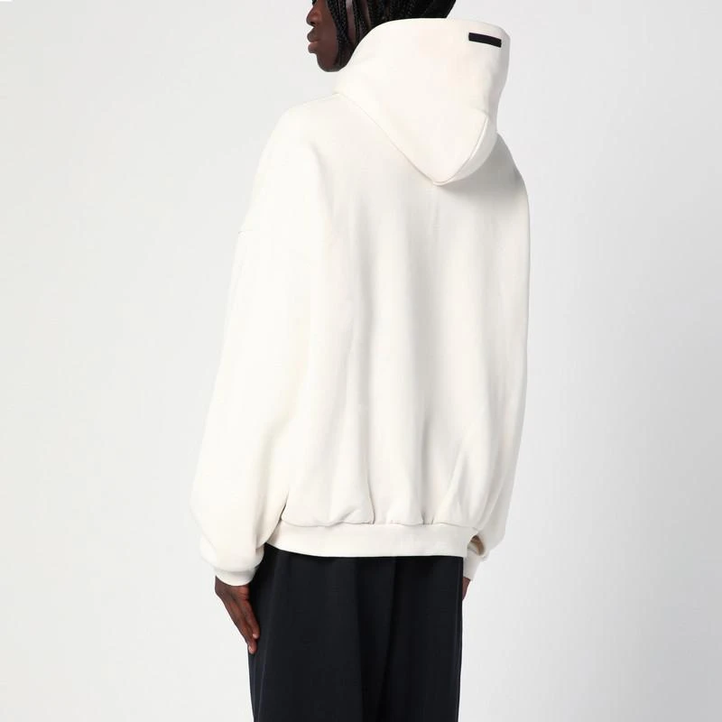 Essentials White hoodie with logo 3
