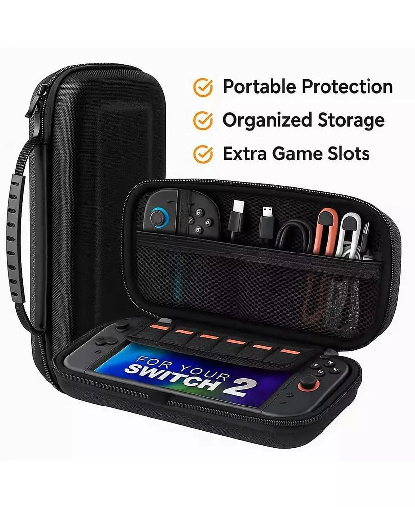 NBCP Carrying Storage Case for Switch 2, Durable Hard Shell Messenger Bag, Soft Lining, 8 Game Card Slots, Protective Travel Storage 9
