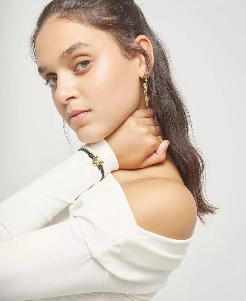 UNOde50 Blak Elastic Thread 18K Gold Plated Bracelet with Heart 2