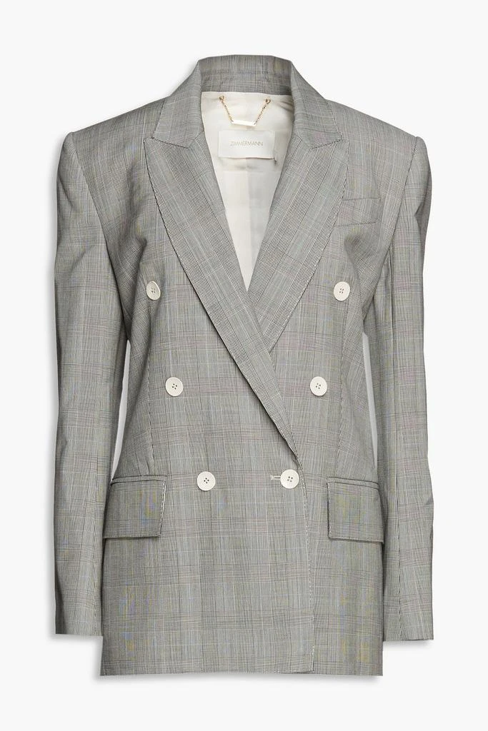 ZIMMERMANN Double-breasted Prince of Wales checked wool blazer 1