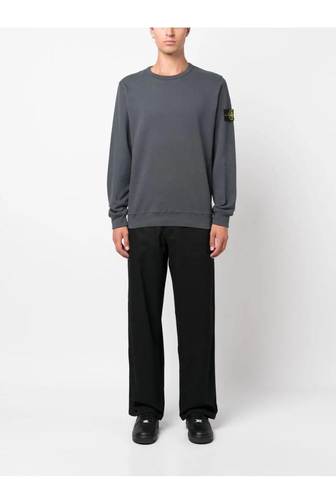 undefined Garment Dyed Cotton Sweatshirt Grey