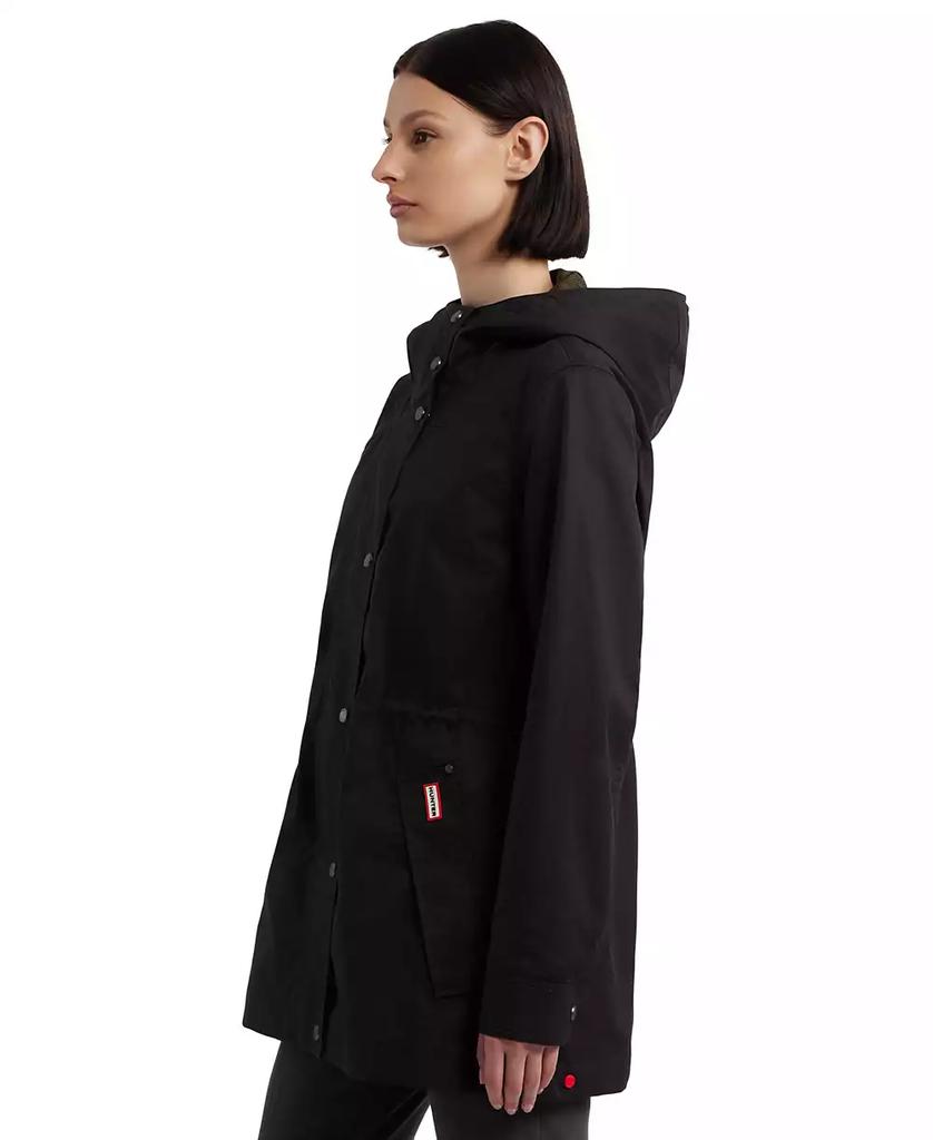 Hunter Women's Hooded Waterproof Rain Jacket Black XL